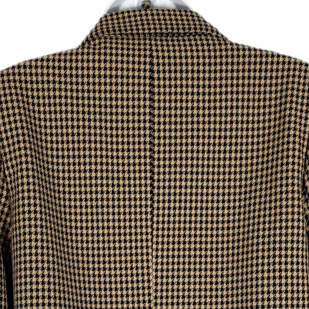 House of Harlow 1960 Womens Notched Lapel Houndstooth Blazer XS Tan Black Career - Picture 9 of 12